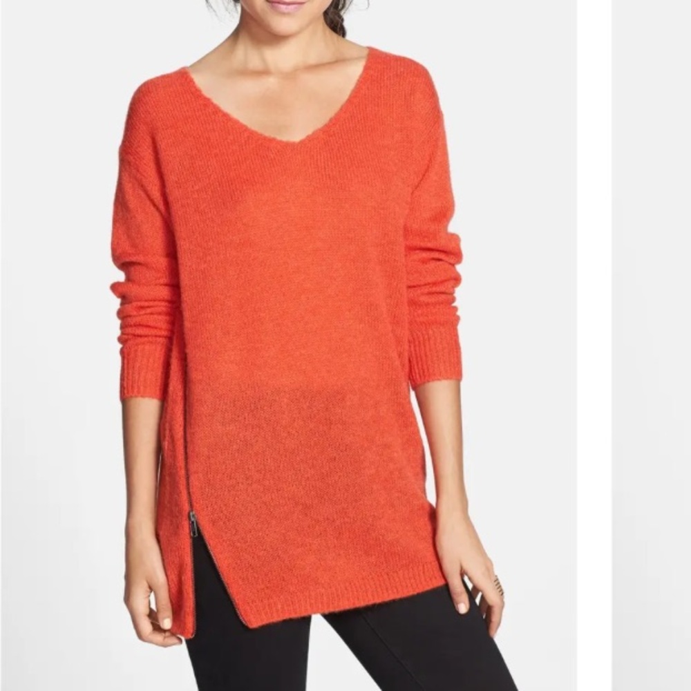 BP V-Neck Pullover Sweater with Side Zipper